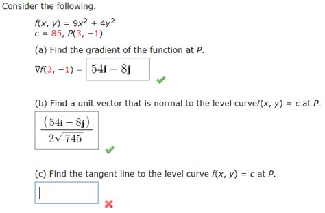 Solved Consider The Following F X Y 9x2 4y2 C 85