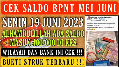 Ahirnya Bpnt Mei Juni Ada Saldo Masuk Rb Di Kks Bank Ini Dan