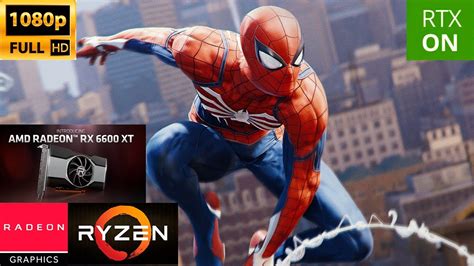 RX 6600 XT Ryzen 5 5600x Marvel S Spider Man Remastered 1080