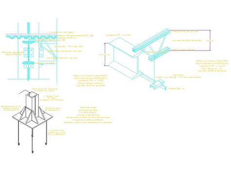 Unión Columna De Acero Trabe Viga 6053 Kb Bibliocad