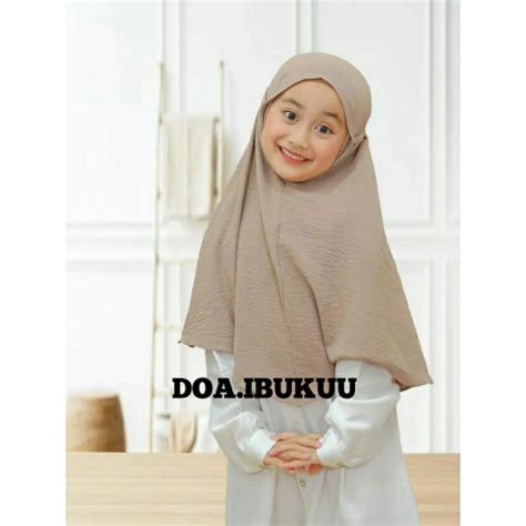 Jual Hijab Anak Bergo Maryam Crinkle Airflow Tk Sd Jilbab Crinkle