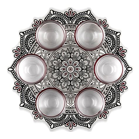 Seder Plate With Floral Mandala Design By Dorit Judaica Holidays Judaica Webstore