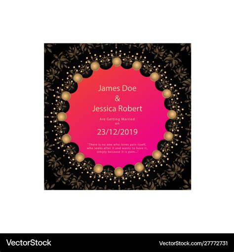 Royal Wedding Invitation Card Template Royalty Free Vector