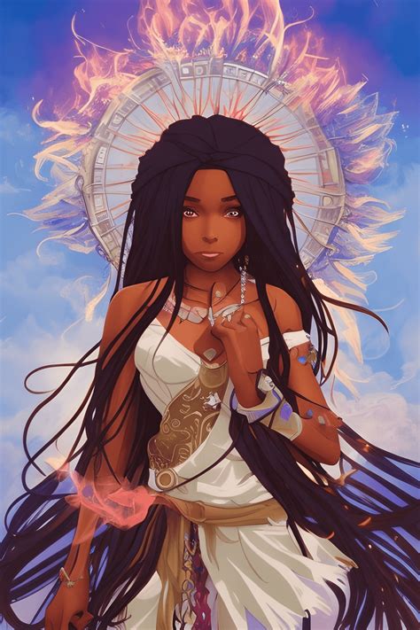 Latina afroamericana piel bronceada piel de caramelo chica mágica diosa bruja con cabello