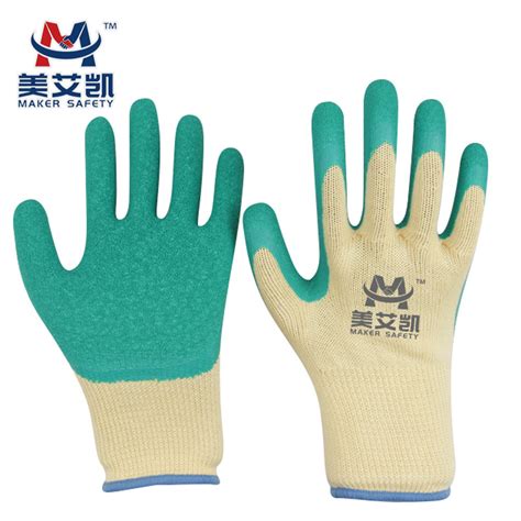 10 Gauge Crinkle Latex Palm Coated Safety Protective Labor Working