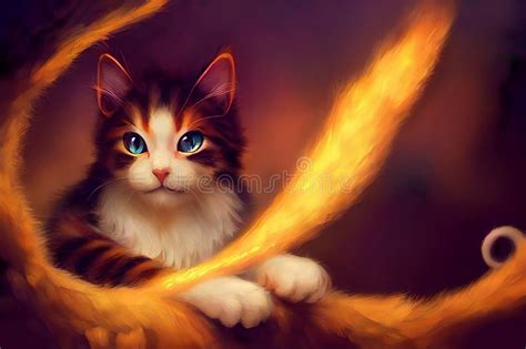 Fantasy Cat Painting Stock Illustration Illustration Of Kitty 276201009