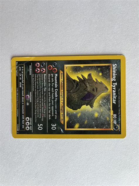 Pokemon Neo Destiny Shining Tyranitar Secret Rare Holo Ebay