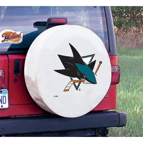 Bronco San Jose Sharks Spare Tire Cover With Camera Port White