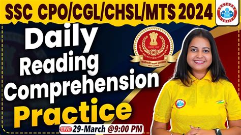 Ssc Cpo Cgl Chsl Mts Daily English Practice Class Reading