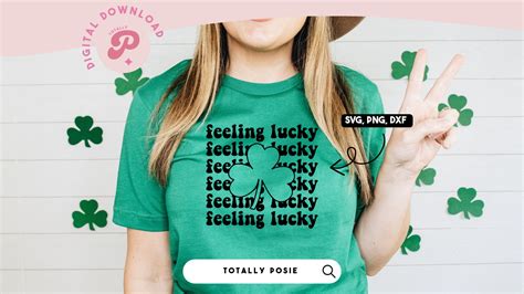 Feeling Lucky Svg St Patricks Day Shamrock Irish Green Etsy