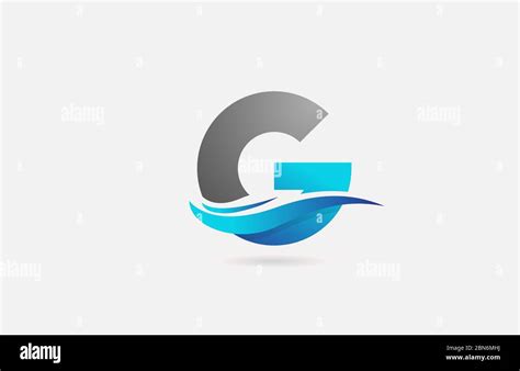 Blue Grey G Alphabet Letter Logo Icon For Company And Business With Swoosh Design Stock Vector