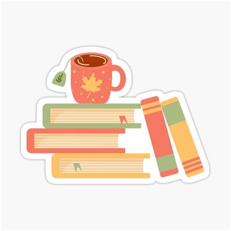 Vintage Book Stack And Tea Sticker For Sale By Ayoubsadiq Redbubble