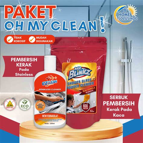 Paket Oh My Clean Pembersih Kerak Ezclean Stainless Mrblinkz Glass