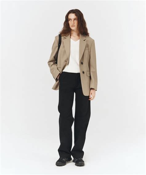 MUSINSA公式 DUNST FOR WOMEN SEMI WIDE CHINO SLACKS BLACK UDPA3C201BK