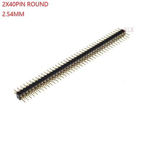 2PCS Gold Plated 2X40 PIN Double Row Round MALE 2 54MM PITCH PIN Header