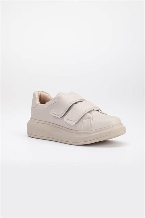 Balon Taban 2 Cırtlı Nude Kadın Spor Ayakkabı