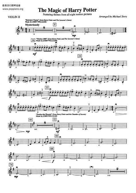 John Williams The Magic Of Harry Potter Violin 2 Sheet Music Pdf