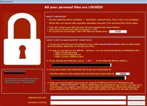 DMA Locker Ransomware Being Used To Hijack A Windows PC