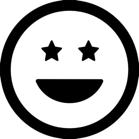 Cara Cuadrada Sonriente Feliz Emoticon Con Ojos Como Estrellas Iconos