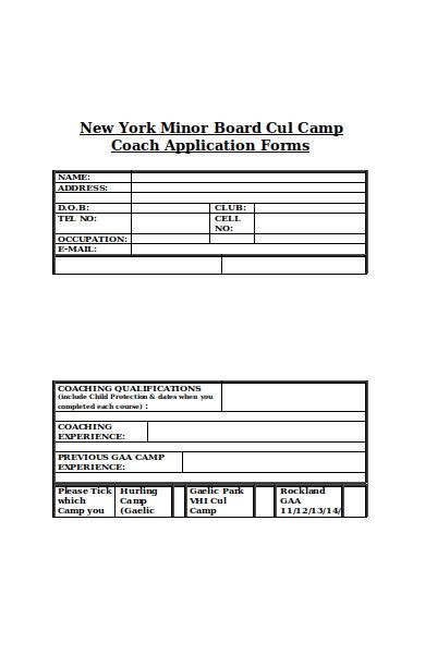 Free Summer Camp Application Forms In Pdf Ms Word Xls