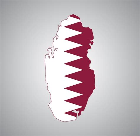 Premium Vector Qatar Flag Map Vector Design