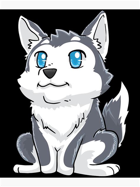 "Siberian Husky Dog Kawaii Anime Cute" Poster by Mealla | Redbubble