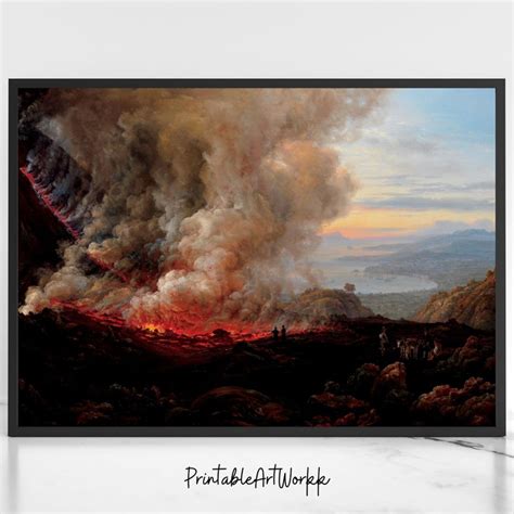 Printable an Eruption of Vesuvius Landscape Oil Painting Art - Etsy