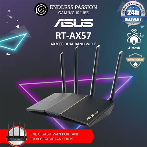 Asus Rt Ax57 Ax3000 Dual Band Wifi 6 Extendable Router Shopee Singapore