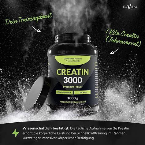 EXVital Creatin 3000 Monohydrat Premium Pulver 1 Kg Shop Apotheke