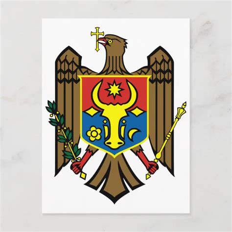 Moldova Official Coat Of Arms Heraldry Symbol Postcard Zazzle