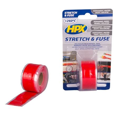 Hpx Stretch Fuse Vulkaniserende Tape Mm X Meter Rood So