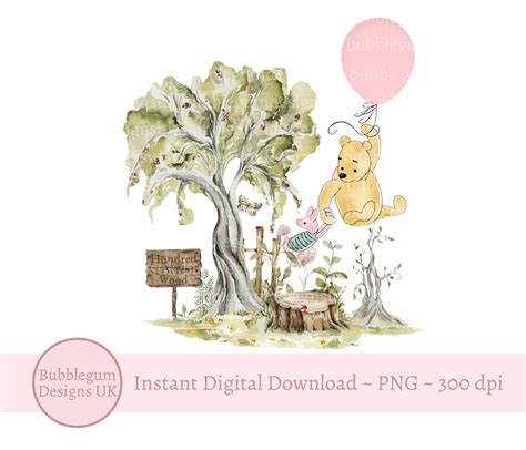 Winnie The Pooh Piglet Png Winnie Sublimation Design Birthday Party