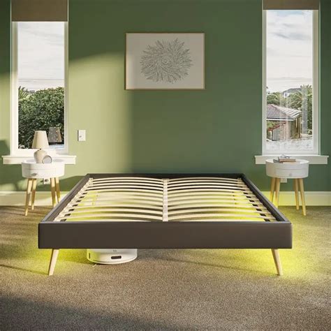 Upholstered Low Profile Platform Bed VigsHome