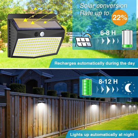 Peasur Luces Solares Para Exteriores Led Paquetes Luces Solares