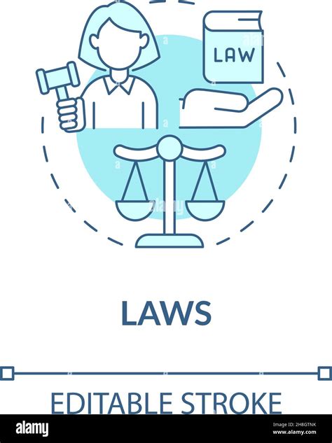 Leyes En La Sociedad Icono Concepto Azul Imagen Vector De Stock Alamy