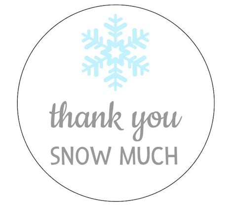 20 Thank You Snow Much Stickers Winter Stickers Snowflake | Etsy