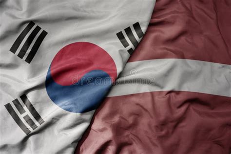 Waving Flag South Korea Latvia Stock Photos Free And Royalty Free Stock