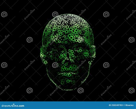 Chainlink Crypto Face Head Cyborg Abstract Furistic Hologram Technology