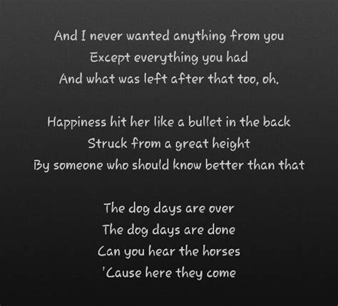 The dog day's are over. Florence and the Machine #Lyrics | Dog days are over, Dog days, Lyrics