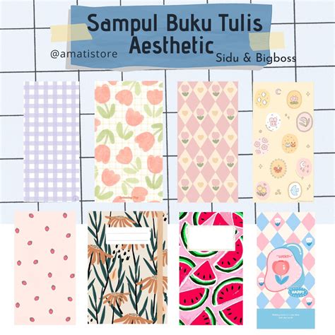 Jual Sampul Buku Tulis Aesthetic Ukuran Sidu Dan Bigboss Shopee Indonesia