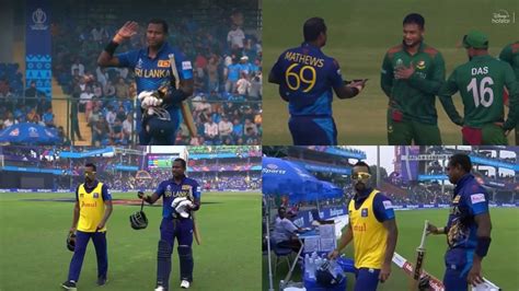 CWC 2023 WATCH Angelo Mathews Becomes The First Ever Batter To Be