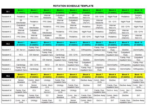 14 Standard Rotation Schedule Templates Word And Excel Templates Show