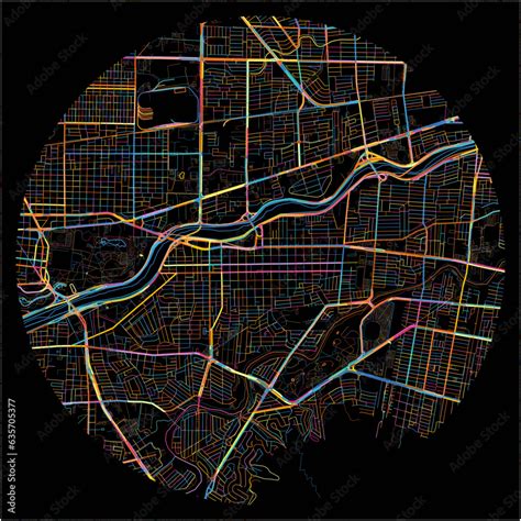 Colorful Map of Guadalupe, Nuevo León with all major and minor roads ...