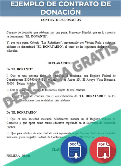 Contrato De Donacion Ejemplos Y Formatos Word Y Pdf Almuhja