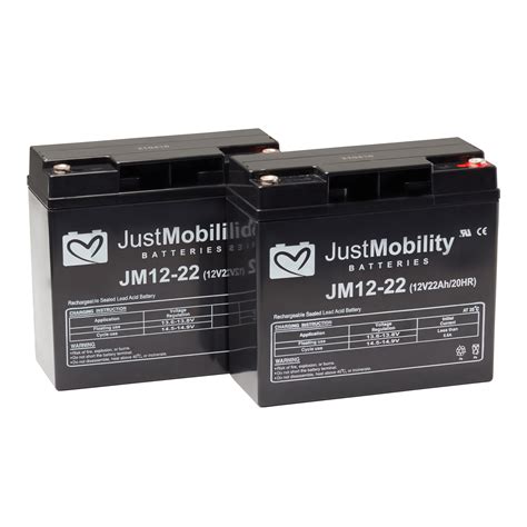 Pair Off 12v 20ah Just Mobility Lithium Scooter Batteries N A Alpha