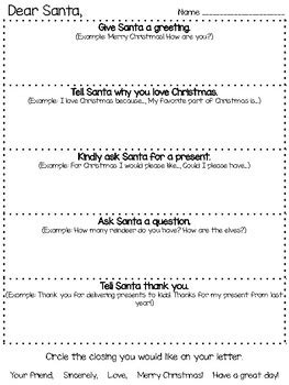 Santa Letter Outline Rough Draft by Brenna Lind | TpT