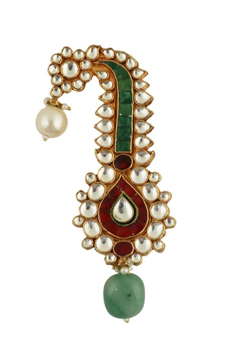 Buy Gold Real Jadtar Stones Embellished Kalangi By Riana Jewellery