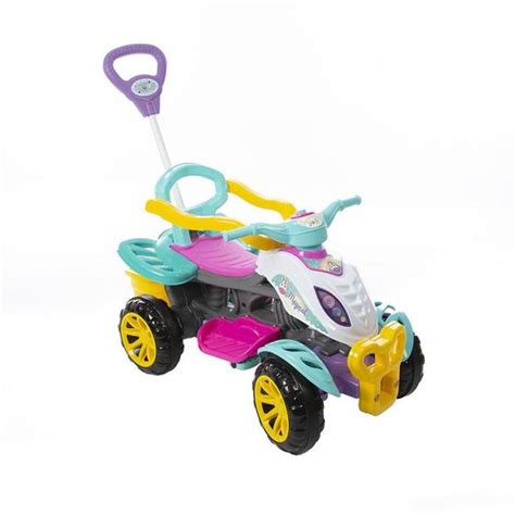 Carrinho De Passeio Brinquedo Infantil Quadriciclo Menina Pedal Motoca