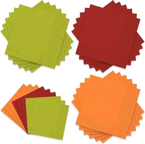 Amazon Whaline Fall Paper Napkin Orange Red Green Dinner Napkin 3