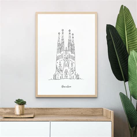 Barcelona Line Art Print Fizzy Art